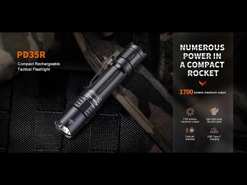 Fenix PD35R 1700 Lumens LED Rechargeable Tactical Flashlight