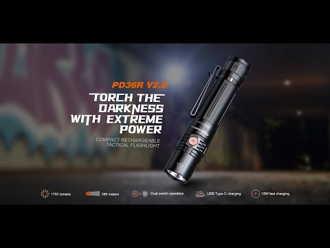 Senter Fenix PD36R V2.0 Rechargeable Compact Tactical Flashlight LED