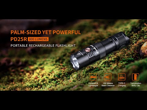 Fenix PD25R 800 Lumens LED Mini Rechargeable Flashlight Paling Terang