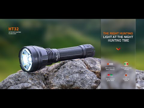Senter Berburu Multi Output Fenix HT32 White / Red / Green Hunting Flashlight
