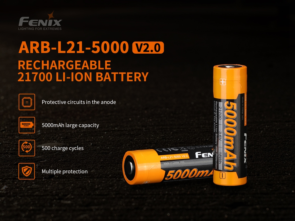 Fenix ARB-L21-5000 V2.0 5000mAh 21700 battery