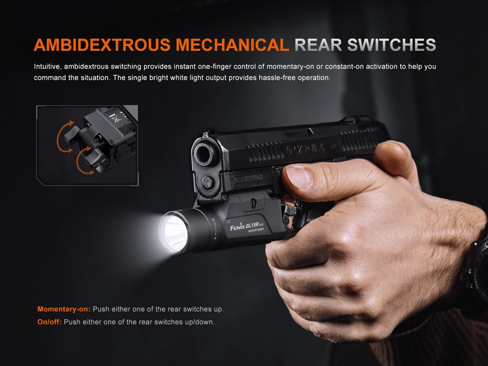 Fenix GL19R V2.0 Rechargeable Tactical WML Flashlight 1200 lumens