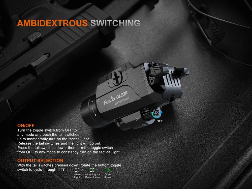 Senter Fenix GL23R Green Laser Tactical WML
