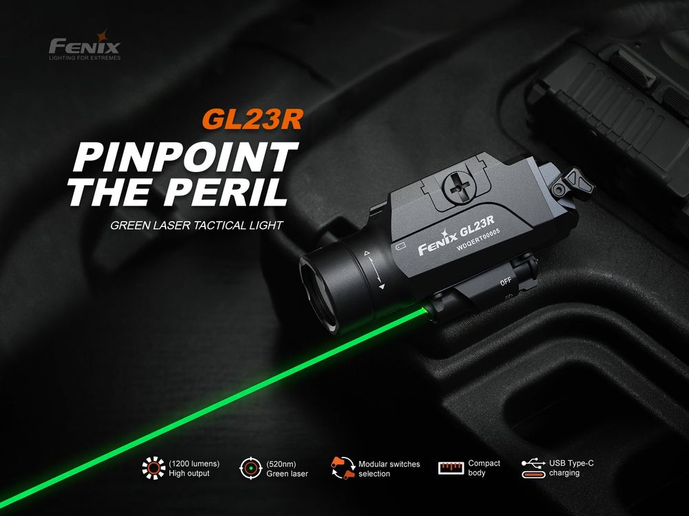 Senter Fenix GL23R Green Laser Tactical WML