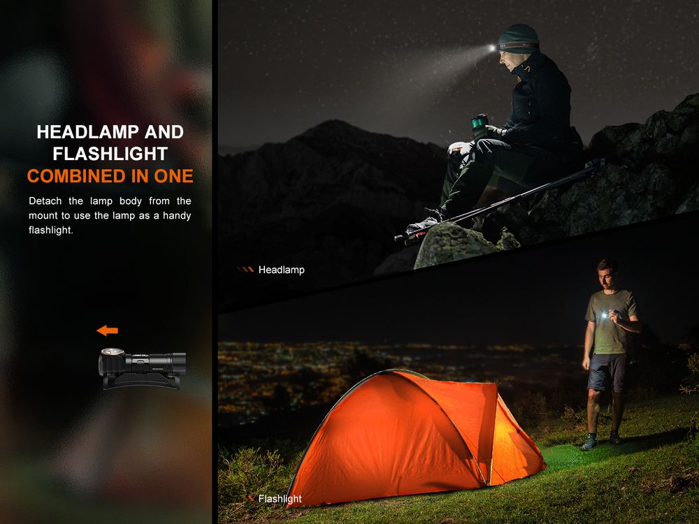 Fenix HM23 V2.0 Senter Kepala Ultralight dengan Sumber Cahaya Putih dan Merah