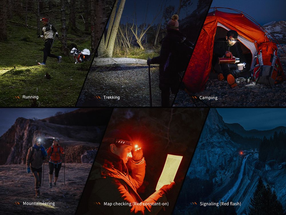 Fenix HM23 V2.0 Senter Kepala Ultralight dengan Sumber Cahaya Putih dan Merah