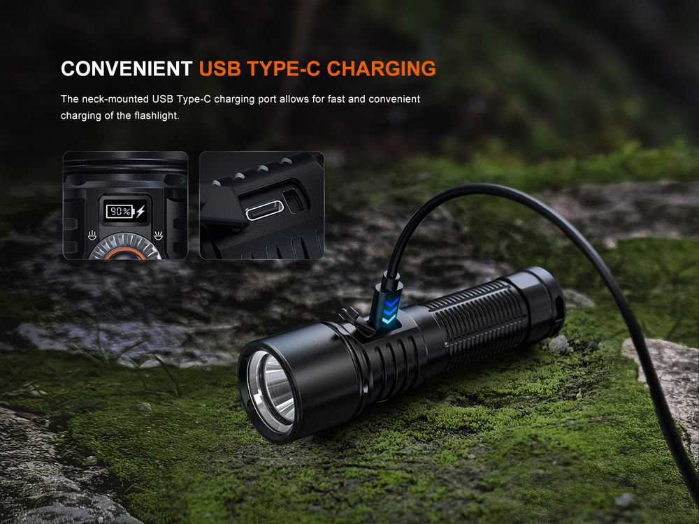 Senter LED Fenix LD45R Digital Focusing output 2800 lumens, tahan air, untuk petualangan outdoor