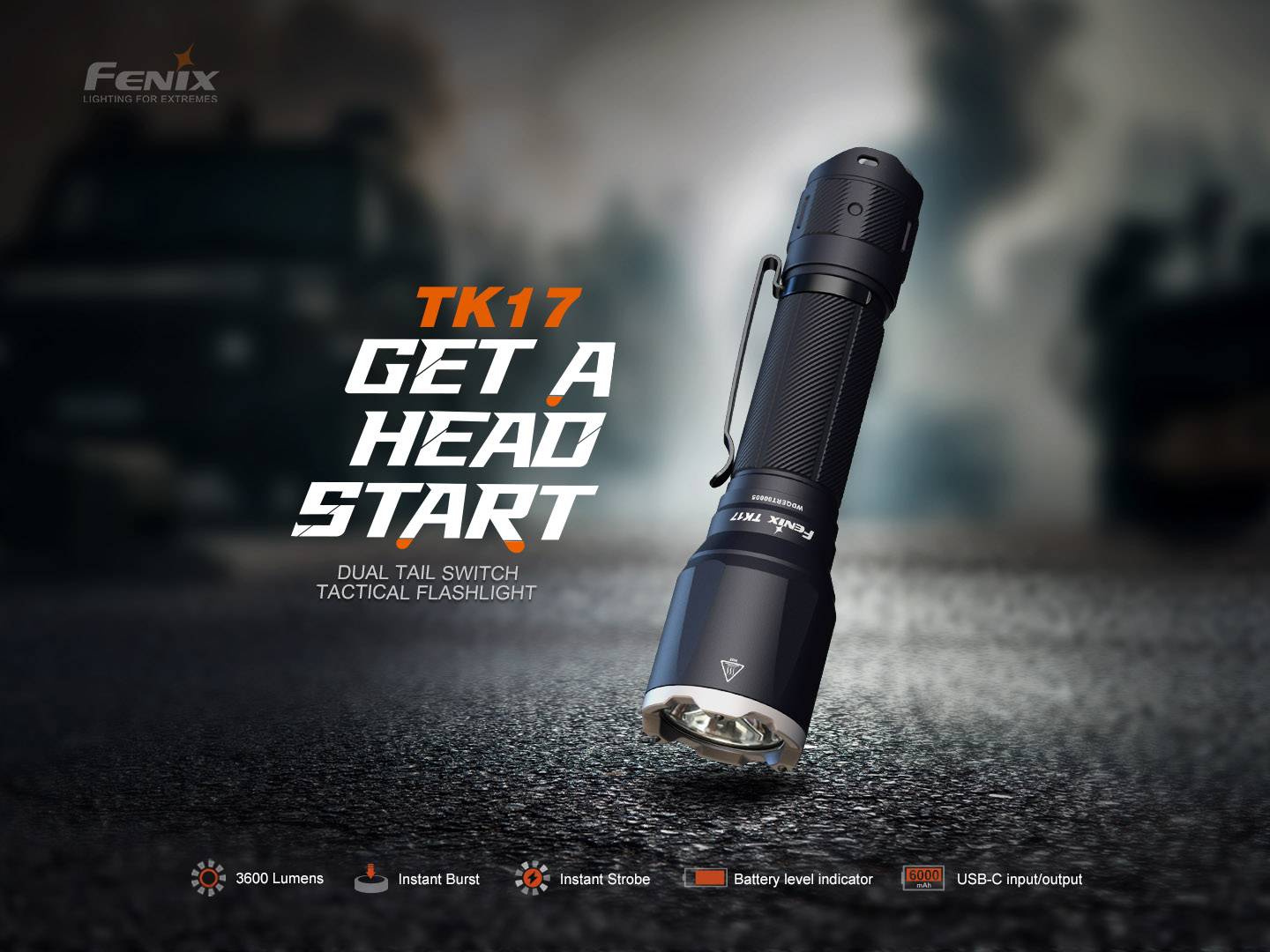 Fenix TK17 Senter taktis 3600 lumens