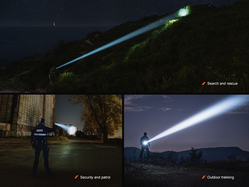 Senter taktis white laser Fenix TK30R dengan jarak 1500 meter