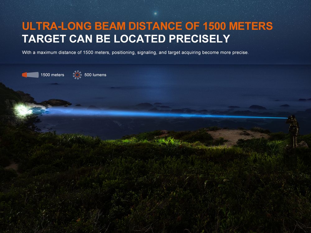 Senter taktis white laser Fenix TK30R dengan jarak 1500 meter