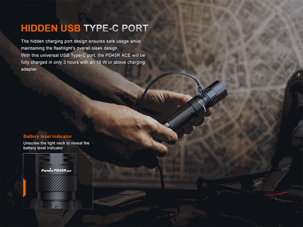 Senter Taktis Fenix PD45R ACE 3200 Lumens