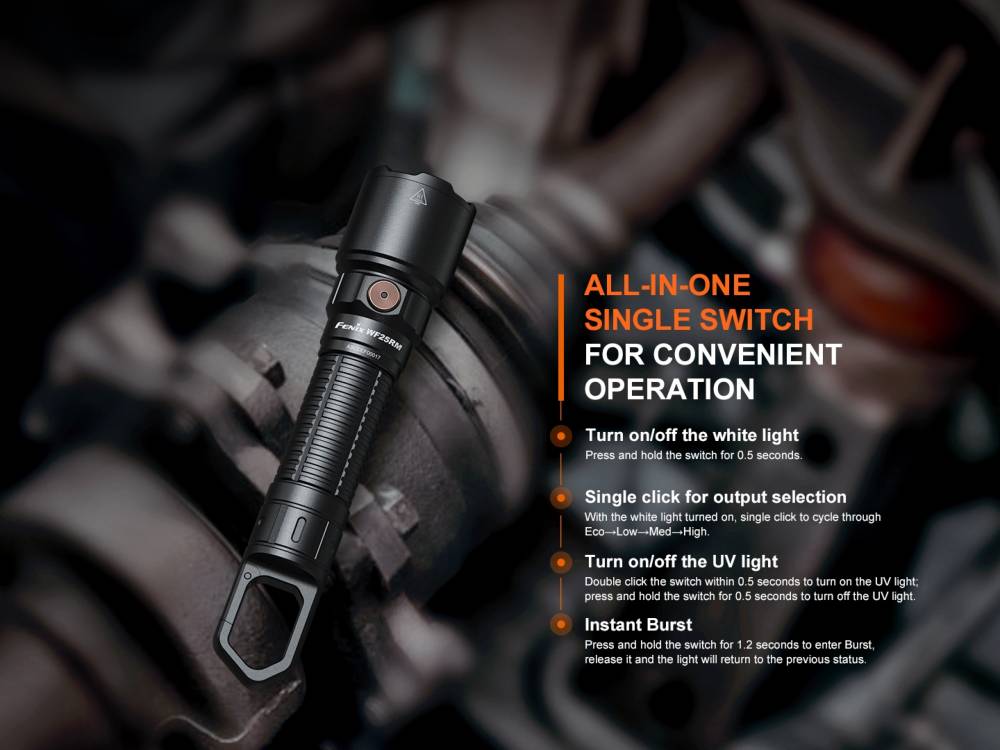 Fenix WF25RM Senter LED Multifungsi High Performance Cradle Charging Duty Flashlight
