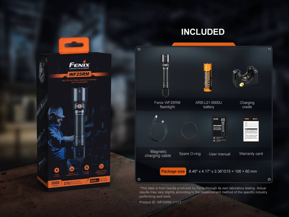 Fenix WF25RM Senter LED Multifungsi High Performance Cradle Charging Duty Flashlight
