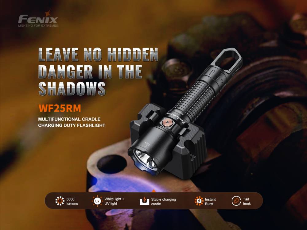 Fenix WF25RM Senter LED Multifungsi High Performance Cradle Charging Duty Flashlight
