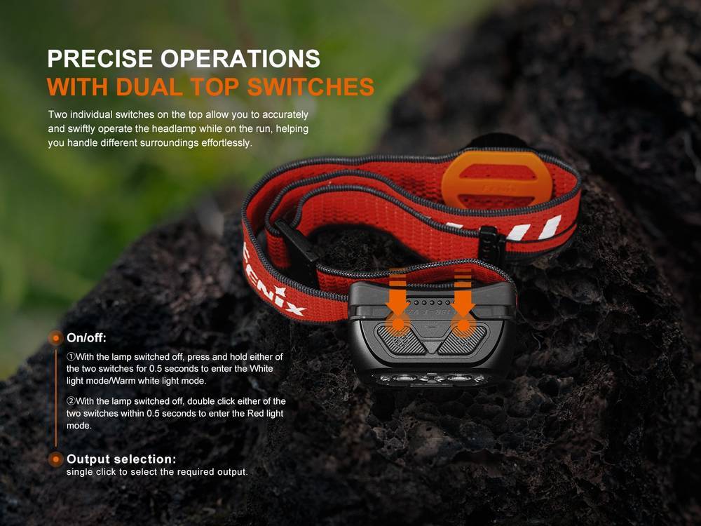 senter kepala Fenix HL18R-T V2.0 lightweight trail running headlamp