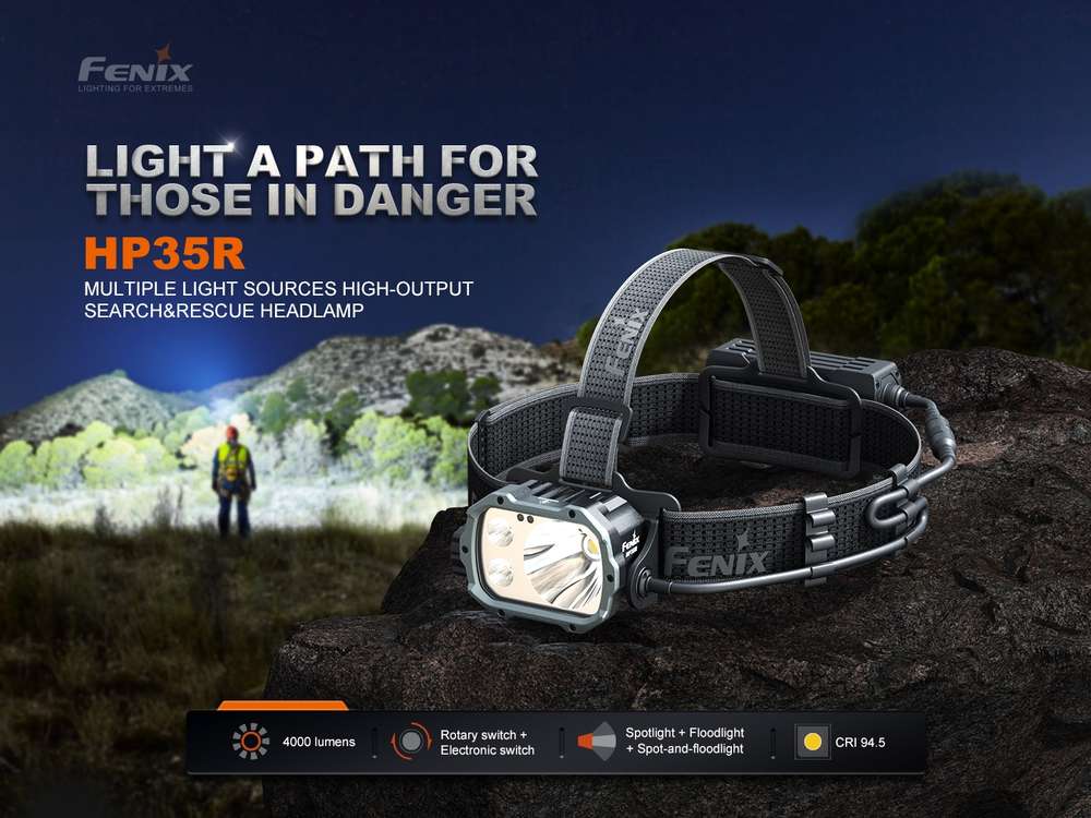 Senter kepala search & rescue Fenix HP35R