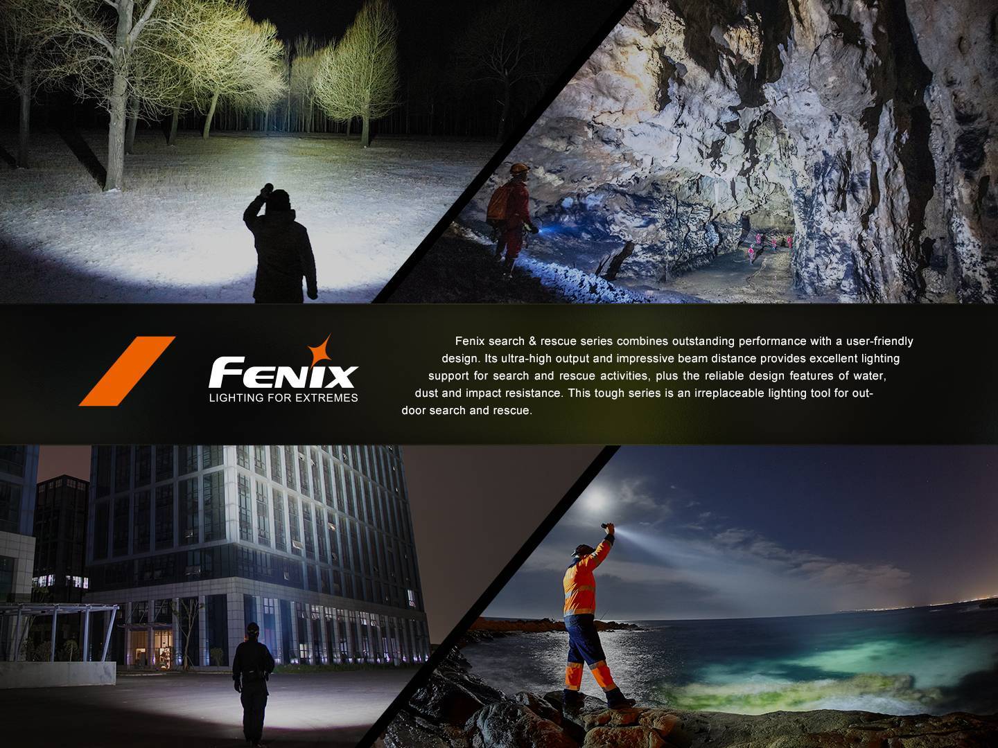 Senter searchlight Fenix LR36R dengan white light laser