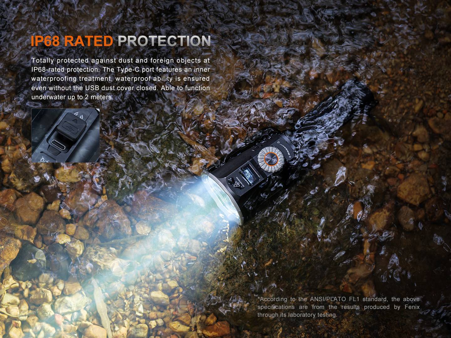 Senter searchlight Fenix LR36R dengan white light laser
