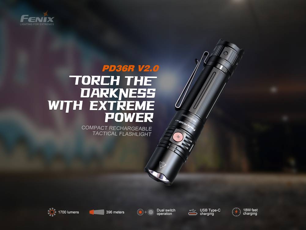 Senter Fenix PD36R V2.0 Flashlight fenixlight.id