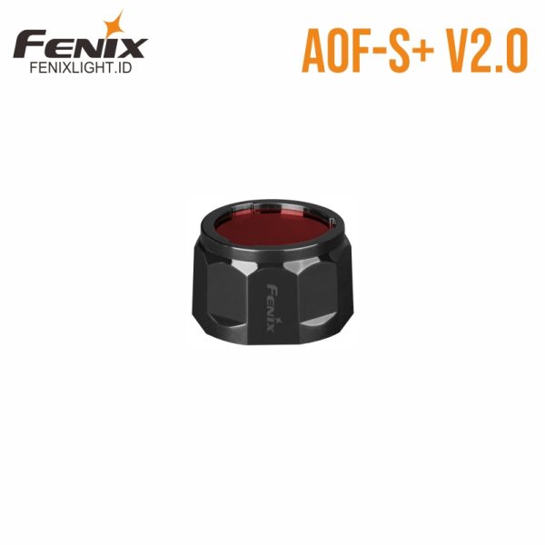 Adaptor filter Fenix AOF-S+V2.0 dengan lensa kaca merah ultra-jernih.