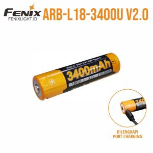 Baterai Lithium-ion Fenix ARB-L18-3400U V2.0 18650 dengan port USB