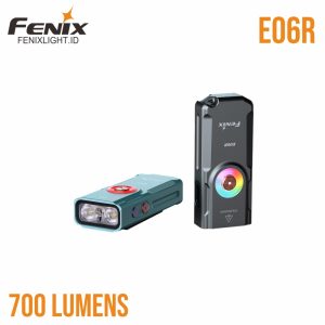 fenix e06r senter mini multifungsi cool white + ultraviolet + red laser + rgb ring
