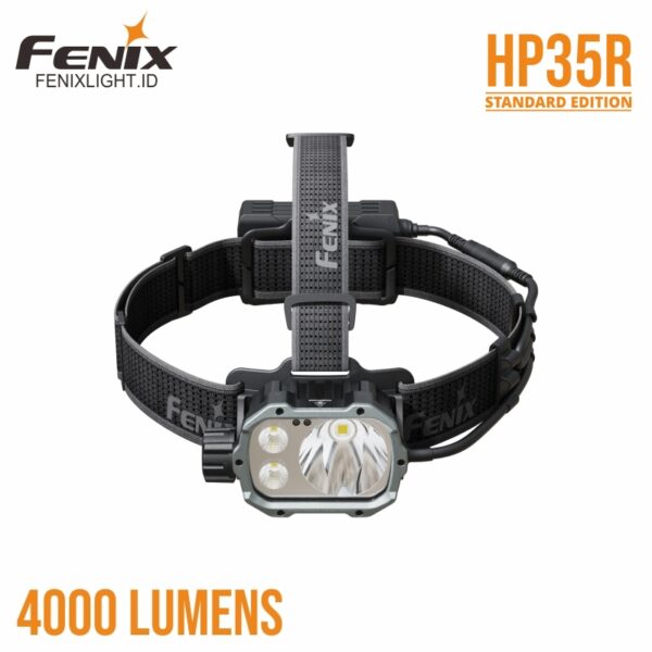 Fenix HP35R headlamp - 4000 lumens, 450m beam, rechargeable, USB-C, IP66 waterproof, search and rescue gear, LED lighting, professional outdoor equipment.