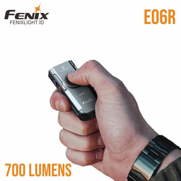 fenix e06r senter mini multifungsi cool white + ultraviolet + red laser + rgb ring