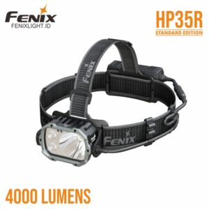 Fenix HP35R headlamp - 4000 lumens, 450m beam, rechargeable, USB-C, IP66 waterproof, search and rescue gear, LED lighting, professional outdoor equipment.