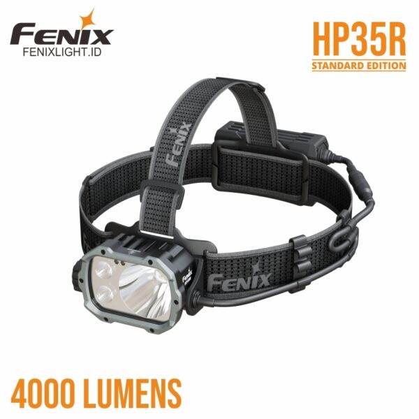 Fenix HP35R headlamp - 4000 lumens, 450m beam, rechargeable, USB-C, IP66 waterproof, search and rescue gear, LED lighting, professional outdoor equipment.