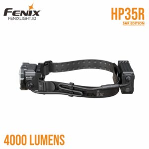 Fenix HP35R headlamp - 4000 lumens, 450m beam, rechargeable, USB-C, IP66 waterproof, search and rescue gear, LED lighting, professional outdoor equipment.