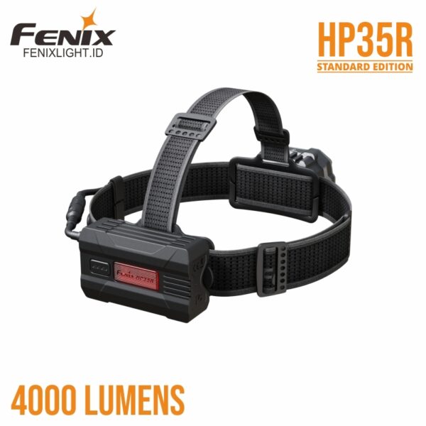 Fenix HP35R headlamp - 4000 lumens, 450m beam, rechargeable, USB-C, IP66 waterproof, search and rescue gear, LED lighting, professional outdoor equipment.