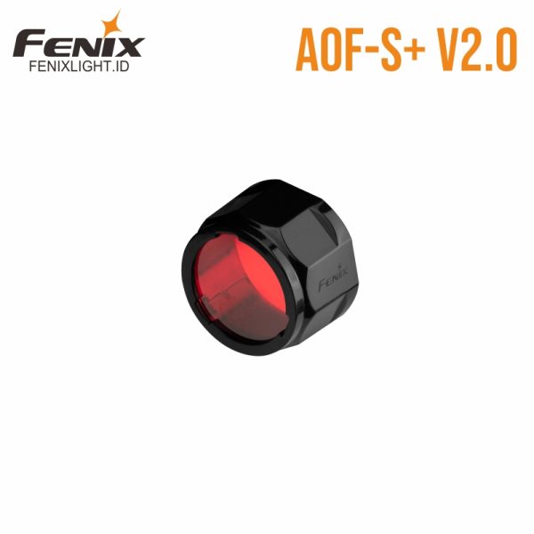 Adaptor filter Fenix AOF-S+V2.0 dengan lensa kaca merah ultra-jernih.