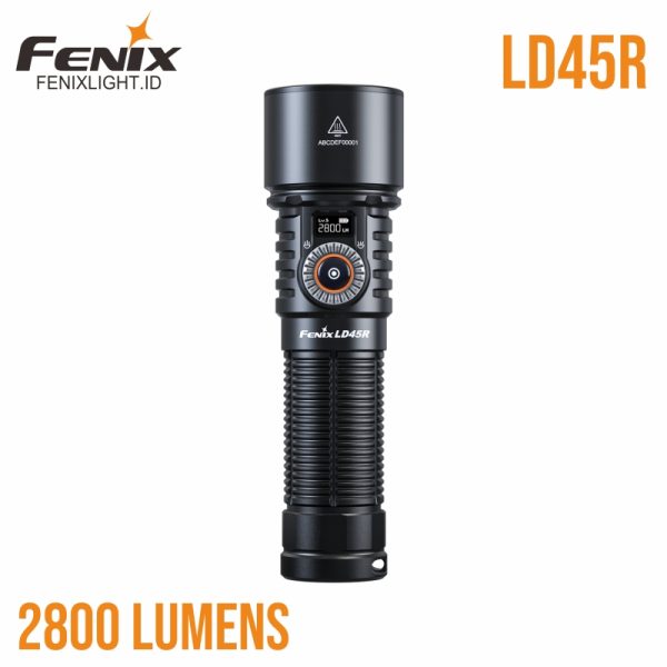 Senter LED Fenix LD45R Digital Focusing output 2800 lumens, tahan air, untuk petualangan outdoor