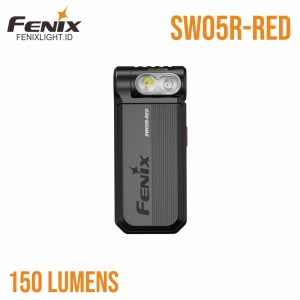 Senter Fenix SW05R-RED dengan cahaya merah dan klip badan