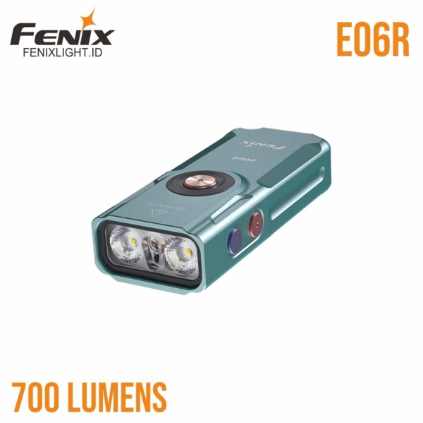 fenix e06r senter mini multifungsi cool white + ultraviolet + red laser + rgb ring