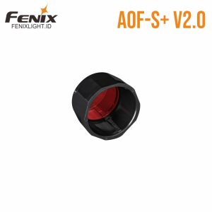 Adaptor filter Fenix AOF-S+V2.0 dengan lensa kaca merah ultra-jernih.