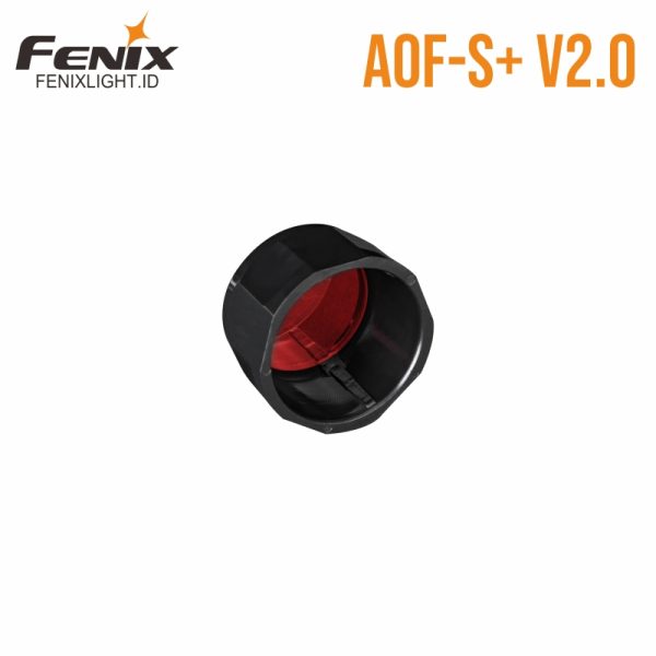 Adaptor filter Fenix AOF-S+V2.0 dengan lensa kaca merah ultra-jernih.