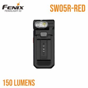 Senter Fenix SW05R-RED dengan cahaya merah dan klip badan