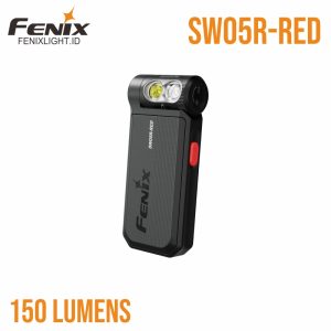 Senter Fenix SW05R-RED dengan cahaya merah dan klip badan
